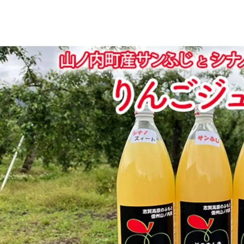 山ノ内町産サンふじとシナノスイート使用！りんごジュース 1000cc×3本（サンふじ2本・シナノスイート1本）セット 果汁飲料 アップルジュース りんご100％ジュース