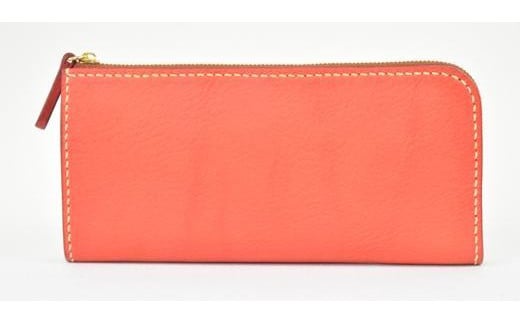 栃木レザー使用｜やわらか本革Lジップ長財布｜Lzip wallet 02｜レッド｜minca（全5色）