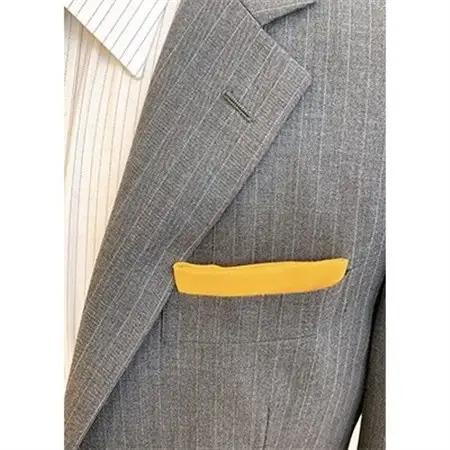 【数量限定】クラバットユキジ製　デニムポケットチーフ(クロームイエロー)_装飾品・工芸品  服飾小物 _【1084654】