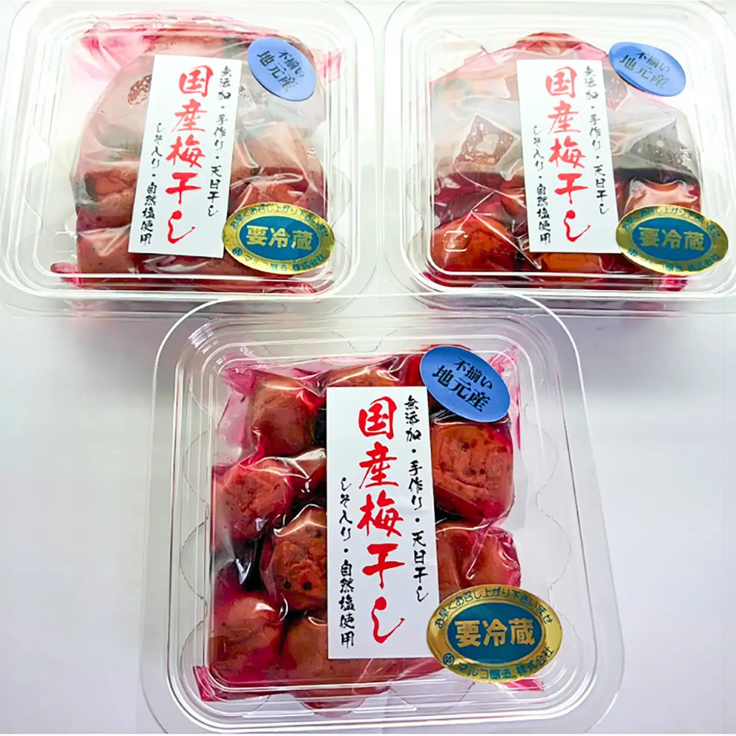 岐阜県産 不揃い 梅干し　計540g 180g×3箱 (天日干し・減塩・保存料不使用) / 梅干し 天日干し 減塩 / 恵那市 / マルコ醸造[AUCT025]