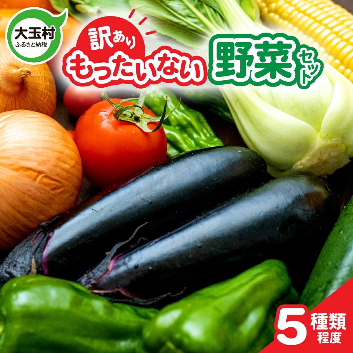 【ふるさと納税】訳あり 野菜セット (5種類程度) 4000円 ｜ フードロス 余剰野菜 使い切りサイズ 少量セット 一人暮らし 食べ切り 食べ切り野菜 地元農家応援 不揃い 規格外 5000円 5000円以下 SDGs ｜ 送料無料 福島県 大玉村 01105