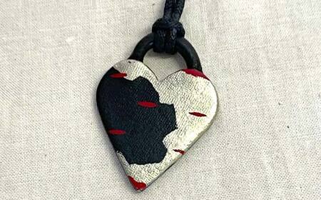 オリジナルペンダント ハート小 陶磁器 工芸品 森町 北海道 mr1-1025