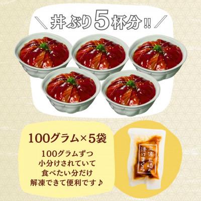 ふるさと納税 三浦市 手軽にたんぱく質!まぐろ漬け丼のもと 100g×5袋 解凍してご飯にのせるだけ 冷凍ストックOK |  | 02