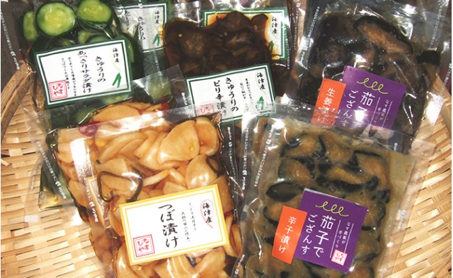 
[№5533-0039]海津　なすびや特選漬物セットと海津産野菜
