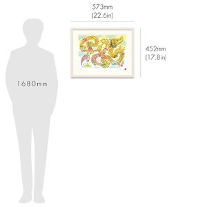 ［琉球イラストレーション］ 与儀勝之 『黄龍 / Yellow Dragon』 額装Lサイズ インテリア 雑貨 アート おしゃれ おすすめ 沖縄市 / yogima office[BCAI025]