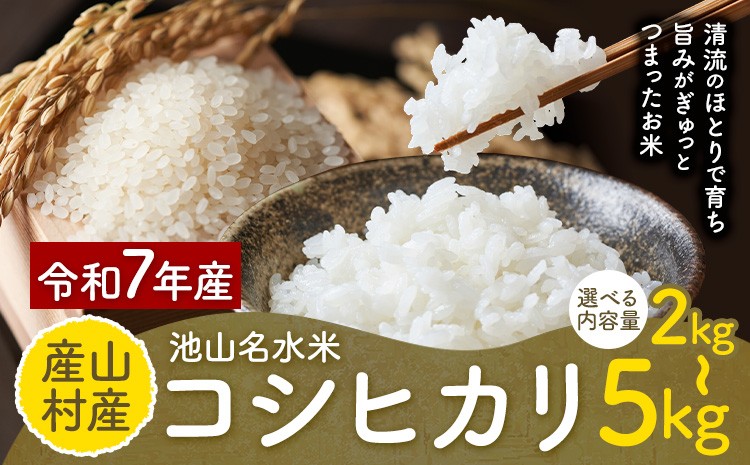 
                  令和7年産 池山名水米 コシヒカリ 白米 精米 選べる 2kg 3kg 5kg カフェスタンド フォーシーズン《30日以内に出荷予定(土日祝除く)》熊本県 産山村 産山村産 こしひかり ご飯 こめ 白ご飯
                