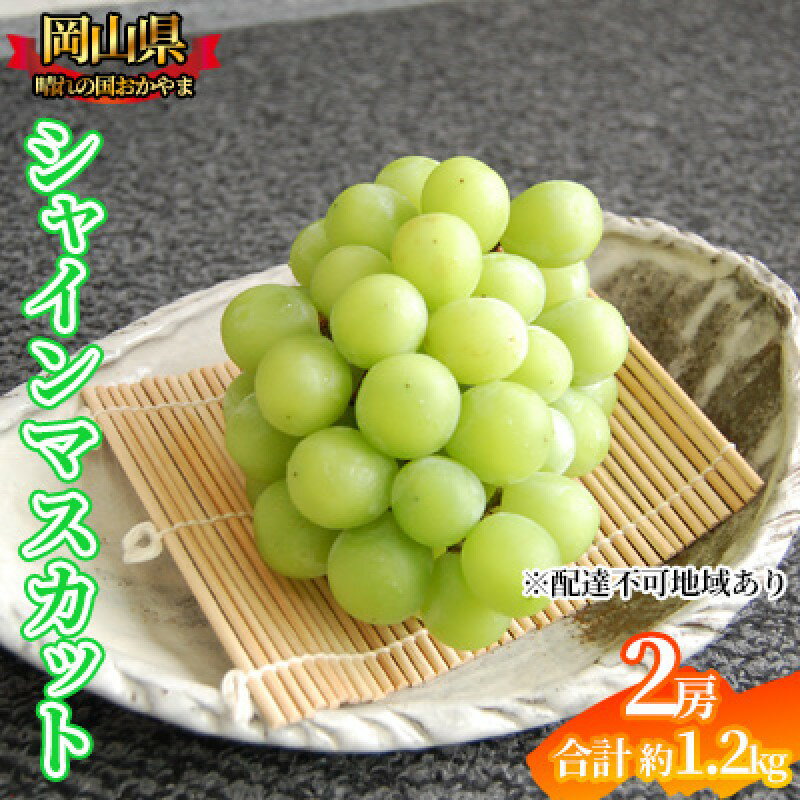 【ふるさと納税】ぶどう 2026年先行予約 シャインマスカット 晴王 2房 約1.2kg 岡山県産 お届け 9月上旬～10月中旬　お届け：2026年9月上旬～2026年10月中旬