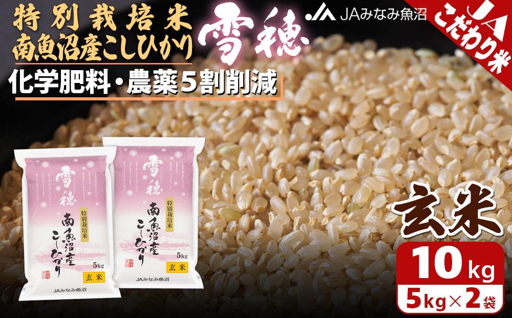 【令和8年産＼新米／】特別栽培米南魚沼産こしひかり「雪穂」玄米 10kg ≪農薬5割削減 特A獲得日本一産地 精選玄米 もっちり甘い 南魚沼産コシヒカリ コシヒカリ こしひかり 銘柄米 玄米 ブランド米 南魚沼産 新潟米 高評価 甘み 国産米 産地米 家庭米 ご飯≫