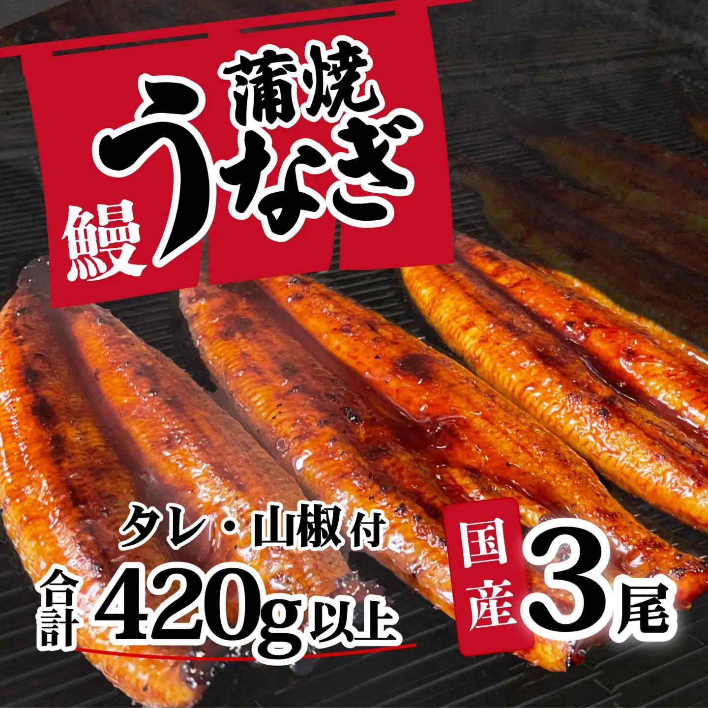 うなぎ 蒲焼 真空パック 特選 国産 3尾 420g タレ山椒付き うな重 ひつまぶし 訳あり 茨城 ウナギ 鰻 個包装 人気 美味しい 小分け 八千代町