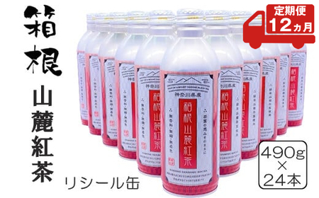 【定期便12ヵ月】箱根山麓紅茶リシール缶490g×24本入