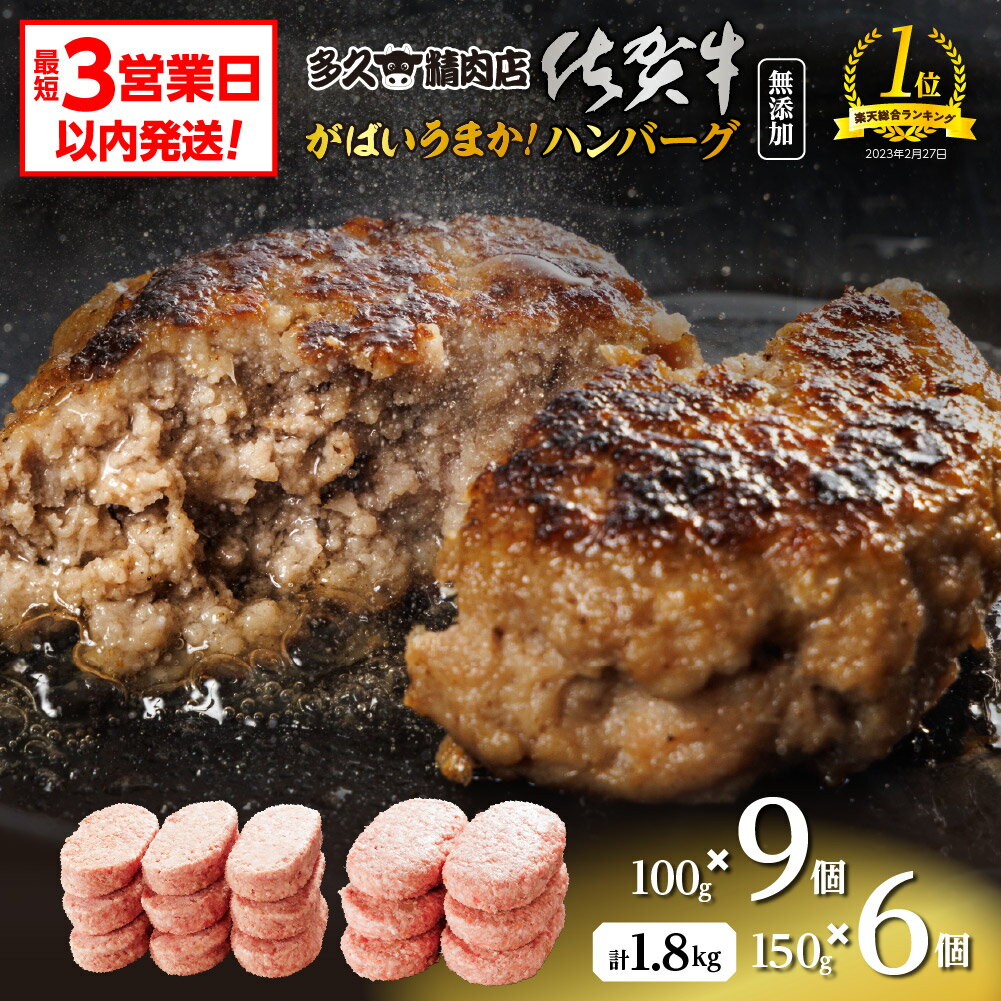 【ふるさと納税】【最短3営業日以内発送】 佐賀牛 入り ハンバーグ 親子 セット 150g×6個 100g×9個 個包装 佐賀県産 国産 佐賀牛 佐賀県産豚 黒毛和牛 和牛 肉 お肉 牛肉 豚肉 ハンバーグ セット 冷凍 ギフト 贈答 贈答用 人気 無添加 10000 10000円 b-310