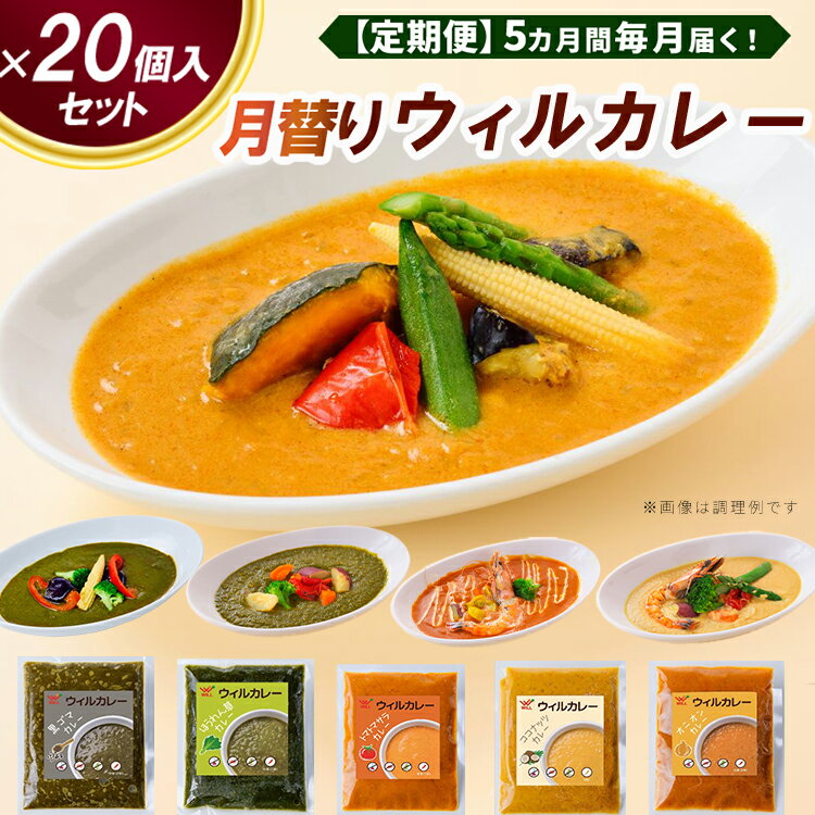 【ふるさと納税】【定期便】5カ月間毎月届く！月替りウィルカレー20個入セット ※沖縄・離島への配送不可