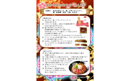【全12回定期便】【限定数量】あか牛丼(2人前)セット / 菊陽町 あかうし 熊本県 肉 にく niku ブランド 旨み【有限会社　三協畜産】[BHAS050]