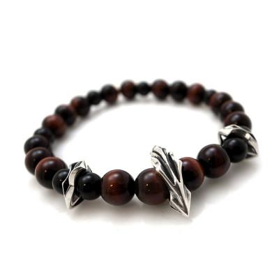 ふるさと納税 神戸市 パワーストーン×シルバーブレス Mサイズ レッドタイガーアイオニキス 天然石 神戸市 DJ-004M |  | 01