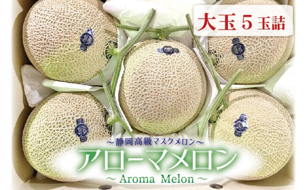 【通年出荷】アローマメロン 白等級(大玉) 5玉入