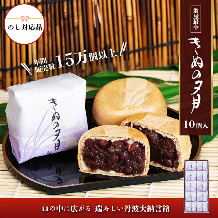 【ふるさと納税】1771年創業 翁屋最中「きぬの夕月」10個入【のし対応可】【 最中 もなか モナカ あんこ 餡 丹波 大納言 小豆 名菓 贈り物 お取り寄せ お茶請け お歳暮 お中元 老舗 スイーツ おやつ 】