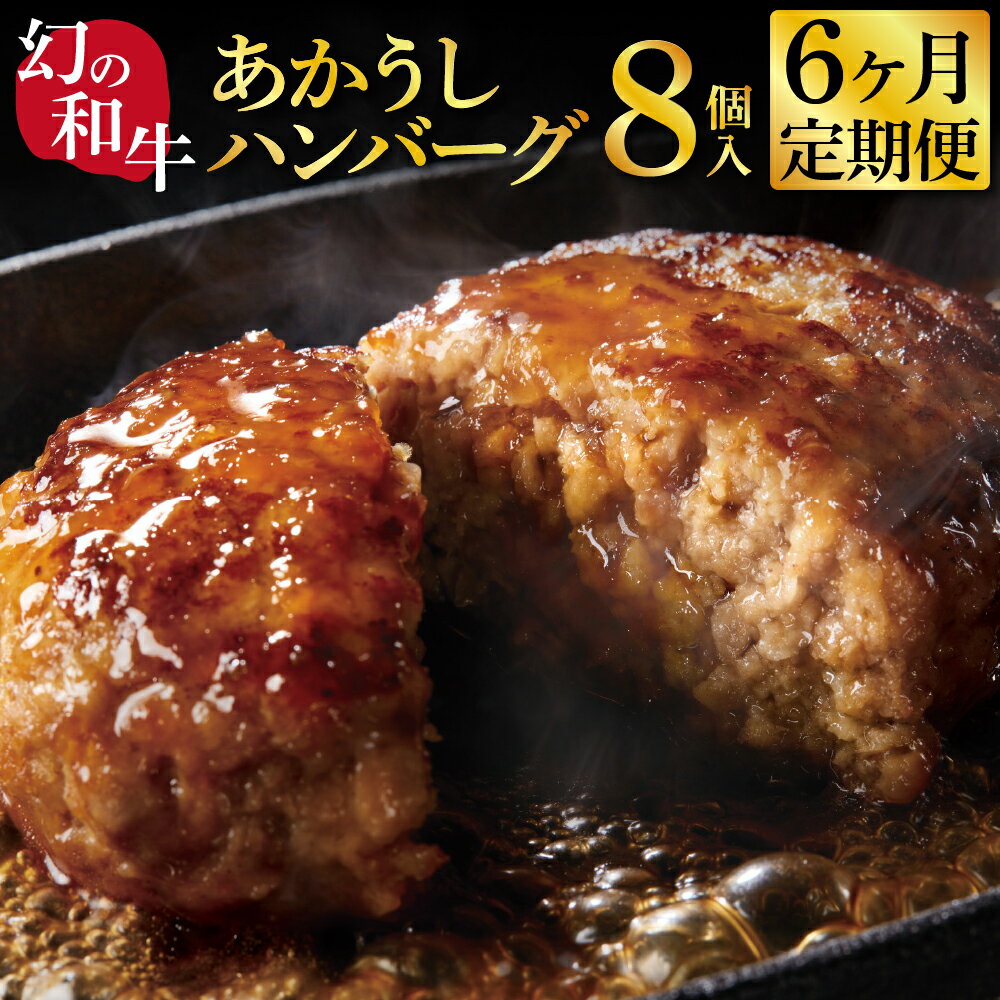 【ふるさと納税】創業50年老舗レストランの幻の和牛あかうしハンバーグ130g×8ケ＋特製デミソース×2袋、特製トマトソース×2袋 故郷納税《6か月定期便》人気惣菜 数量限定 牛肉 豚肉 焼くだけ 溢れる肉汁 土佐あか牛 ランキング 人気 故郷納税 ランキンング おすすめ