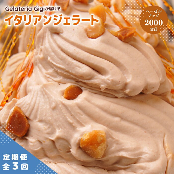 【ふるさと納税】【定期便3回】 ジェラテリアGigi イタリアンジェラート ヘーゼルナッツ 2000ml ジェラート ヘーゼル ナッツ アイス gigi 業務用 2L スイーツ お取り寄せ グルメ 定期便 3回 ふるさと納税 北海道 恵庭【43005202】