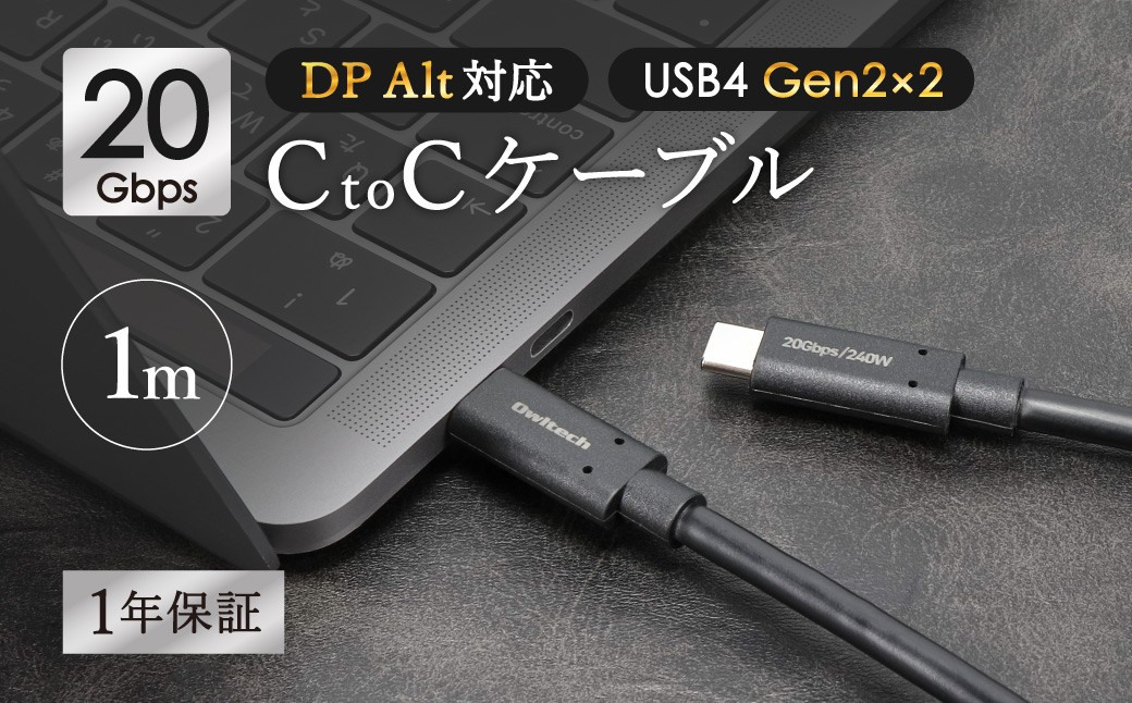 
                  Owltech(オウルテック) 高速転送 最大20Gbps／PD240W充電 USB Type-C to USB Type-Cケーブル 1m OWL-CB20G01CC10-BK ブラック【 神奈川県 海老名市 】
                