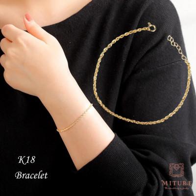 ふるさと納税 山梨県 【山梨県】【ジュエリー】K18 shiny rope/シャイニーロープ ブレスレット