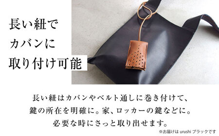 手縫いレザーキーケース25ドット urushiブラック キーケース 革 メンズ レディース 大阪府高槻市/KAKURA[AOBI030]