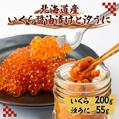 【ふるさと納税】いくら醤油漬け200gと汐うに瓶55g【配送不可地域：離島・沖縄県】【1541510】