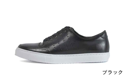 千手染レザースニーカー MO-1901 (カラー：ブラック、サイズ：25.0cm)