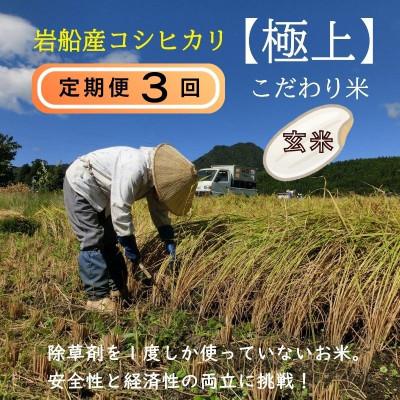 ふるさと納税 関川村 【毎月定期便】[極上]安心こだわり米 岩船産コシヒカリ 玄米6kg(3kg×2袋)[百姓屋]全3回