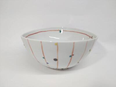 たまご型ボウル ネップ 赤 九谷焼