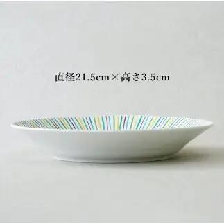 有田焼 5色十草 リムプレート皿 21cm【中山陶和堂】 食器 うつわ 器 プレート 皿 かわいい カラフル bv015