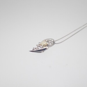ジュエリー産地甲府　プラチナ/K18イエローダイヤモンドペンダント0.20ct　82318