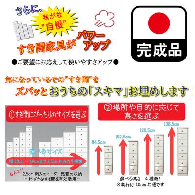 ふるさと納税 大川市 【完成品】全段スライドレール付きで気になるすきまにぴったり収納タンス (25cm幅6段ソピア) |  | 01