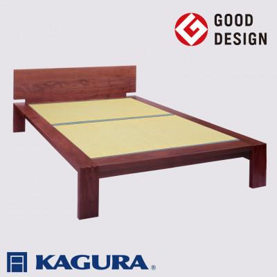 ふるさと納税 常陸大宮市 【家具蔵】タタミベッドモデルノハイヘッド ダブル ウォールナット材