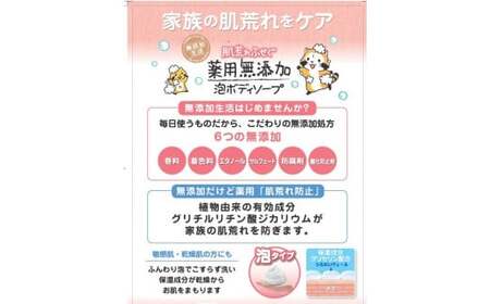 肌荒れを防ぐ薬用無添加　泡ボディソープ　詰替セット12個入　＜無添加生活シリーズ＞ ※離島への配送不可