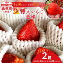 【ふるさと納税】超特大いちご (章姫) 400g以上 (6～8粒、1粒50g以上) ×2箱 O046【発送期間：2024年12月1日～2025年3月31日】【冷蔵便】/ 果物 フルーツ 愛知県産 西尾産 国産 イチゴ いちご 苺 食品 章姫いちご 大きい 大粒 大玉 超特大 2箱 あきひめ MB