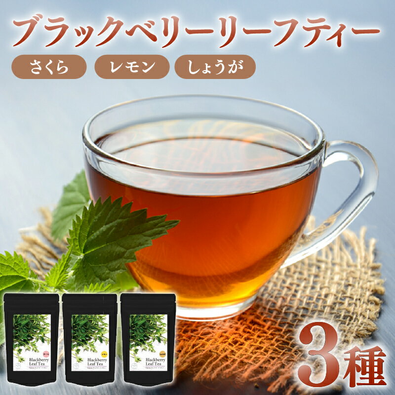 【ふるさと納税】 ブラックベリー リーフ ティー 3種 計60g さくら しょうが レモン 紅茶 国産 フルーツ 果物 茶 お茶 ブレンド ノンカフェイン 静岡県 藤枝市