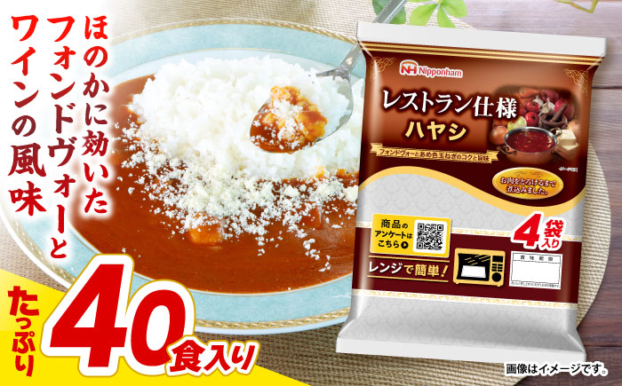 【小分け】【内袋のままレンジ調理可】日本ハム レストラン仕様ハヤシ10パックセット(1パック4袋入り)計40食分/ ハヤシ ハヤシライス カレー かれー レトルト 牛肉 小分け 長崎県 / 諫早市 / 日本ハムマーケティング株式会社 [AHAL005]