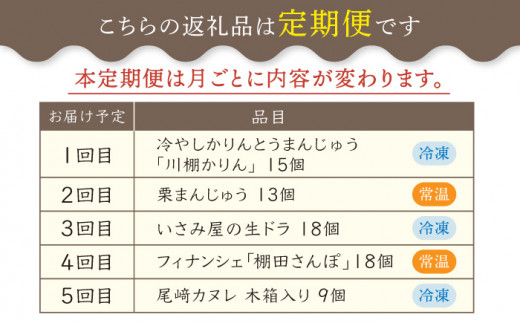 【5回定期便】いさみ屋 食べ比べ 毎月1種類ずつ計5種お届け！ 【菓舗いさみ屋】 [OBB020]