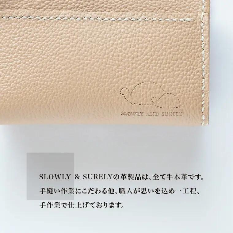 【SLOWLY AND SURELY】手縫い牛革 名刺入れ 〈本革 かわいい レディース メンズ レザー 牛革 名刺ケース カード 名刺 選べる3色 シンプル 革 小物 ファッション 雑貨〉 〈青〉