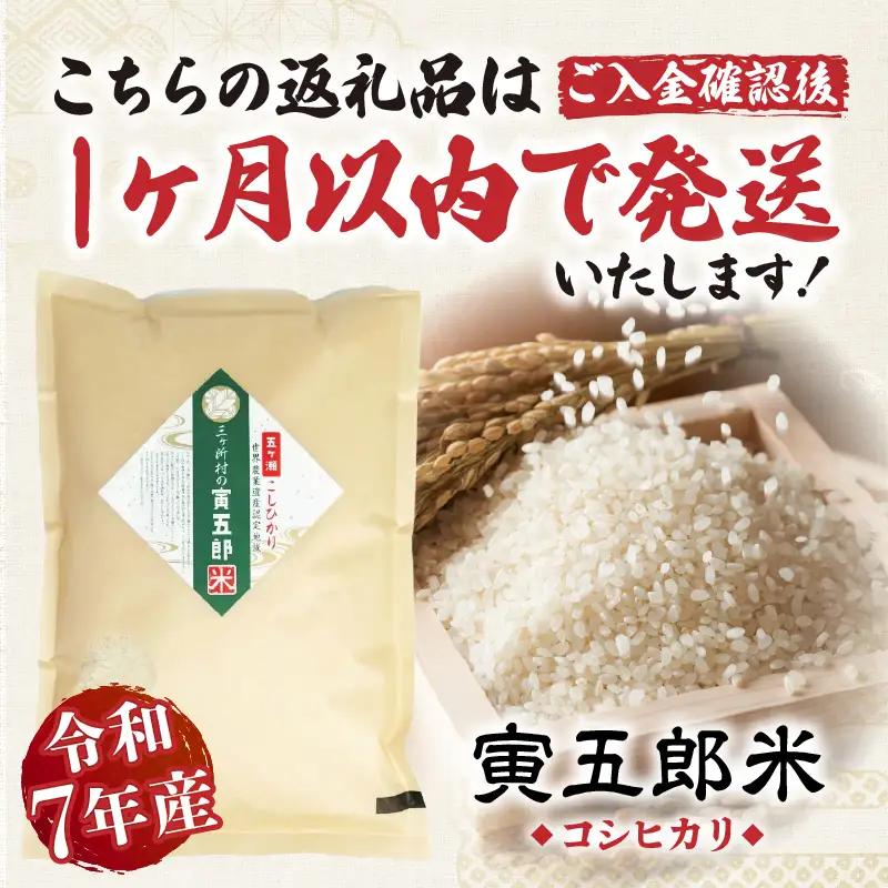 【9か月定期便】【令和7年産】三ヶ所米の寅五郎米コシヒカリ 5kg お米 米 ご家庭用 家庭用 自分用 おすそ分け 寅五郎米 コシヒカリ こしひかり 精米 白米 白飯 白ご飯 棚田 おむすび おにぎり
