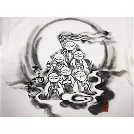 手描きTシャツ 仏画 六地蔵 (半袖 Mサイズ)【1615562】