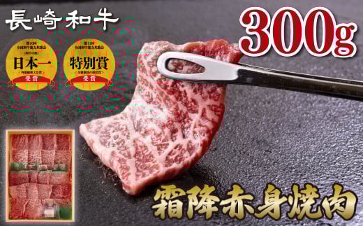 B176p 長崎和牛霜降赤身焼肉(計300g)
