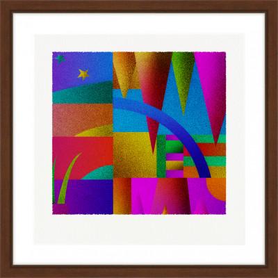 ふるさと納税 綾部市 層と様 [しかくいえ]30【絵画】 額装サイズ266mmx266mm