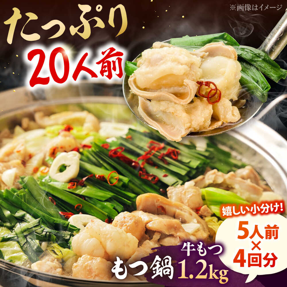 【ふるさと納税】もつ鍋セット（醤油） 5人前×4回分 合計20人▼ モツ鍋 もつなべ 鍋 取り寄せ もつ セット ホルモン鍋 国産 牛もつ 鍋セット 福岡県 冷凍 冷凍食品 冷凍配送 桂川町/株式会社チクゼンヤ[ADBZ053]
