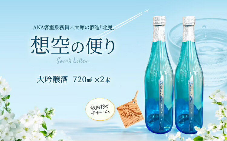 【ふるさと納税】北鹿《想空の便り》大吟醸酒 720ml×2本 日本酒 さけ 酒 サケ アルコール 大吟醸酒 ギフト お歳暮 父の日 母の日 秋田県 大館市 【100P4004】【(株)筒井商店】