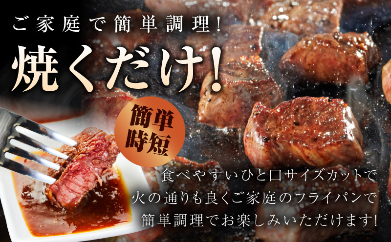 【氷温熟成×極味付け】黒毛和牛赤身ももステーキセット 総量600g（ステーキ 3枚＆サイコロ 300g）【味付け 焼くだけ 簡単調理 牛肉】 mrz0436