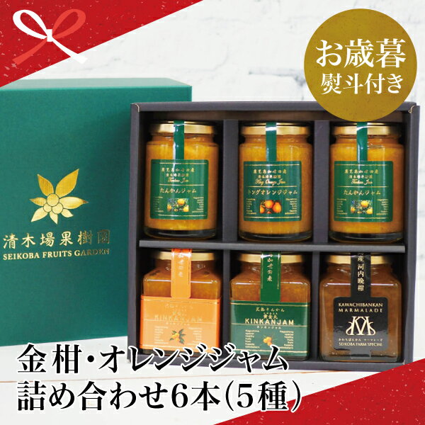 【ふるさと納税】【お歳暮ギフト】産品コンクール金賞受賞 金柑・オレンジジャム詰め合わせ 6本（5種）ジャム マーマレード 朝食 パン 金柑ジャム 果肉 スプレッドタイプ ギフト 贈答用 プレゼント 南さつま市 贈り物 冬ギフト 贈答用 送料無料 のし対応 お歳暮熨斗付き