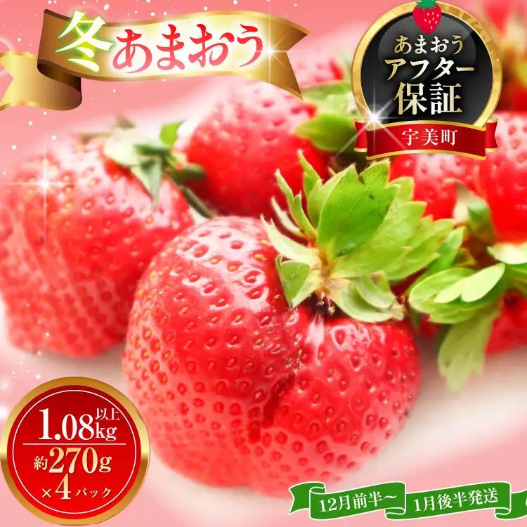 いちご あまおう 冬あまおう 270g以上 4p 計1080g以上 【12月前半～1月後半発送】 期間限定 [ストロベリーファーム 福岡県 宇美町 um40azp070008] いちご