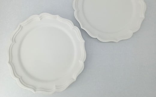 〔臼杵焼〕稜花リム皿（L）【２枚セット】