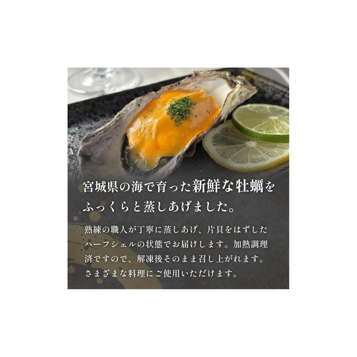 宮城県産 蒸し牡蠣 ハーフシェル 10貝 2P セット （ 計20貝 ）  牡蠣 かき カキ 貝 加熱調理済 海鮮 魚介 魚介類 冷凍 宮城県 宮城 石巻市 石巻